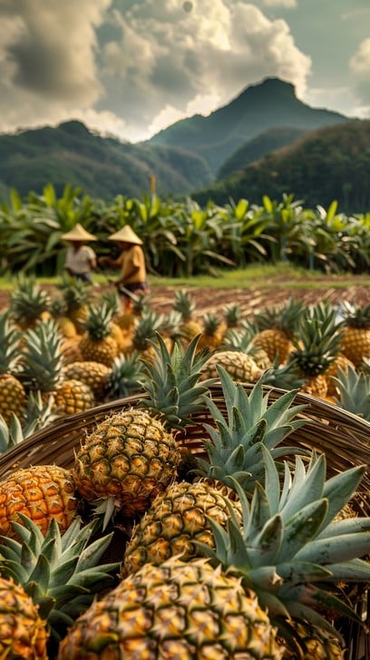 Pineapple Harvest Scene Stockcake
