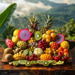 Frutas exoticas colorful fruit assortment stockcake54
